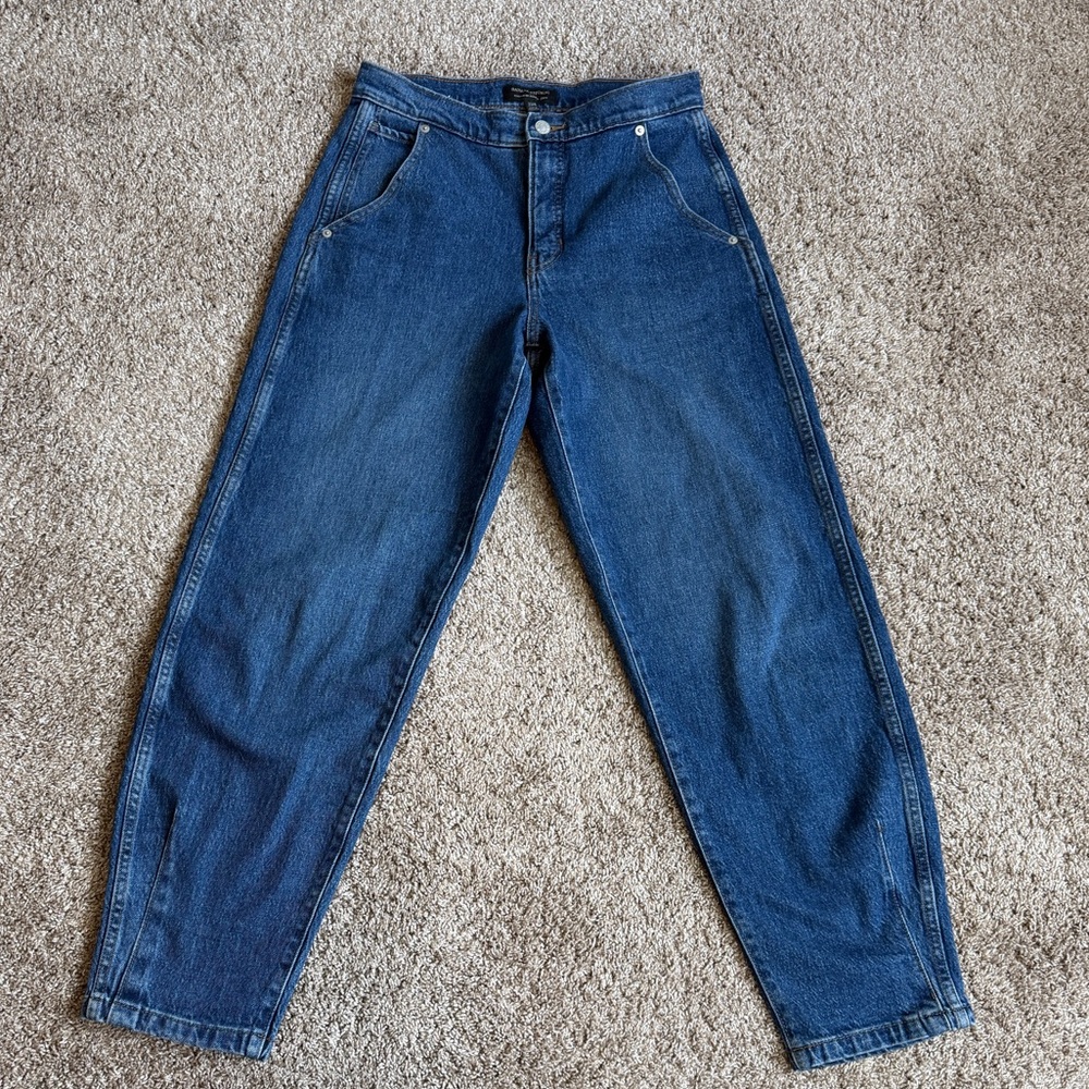 Banana Republic Factory High Rise Barrel Leg Jeans 27/4 NEW Medium Wash Fall